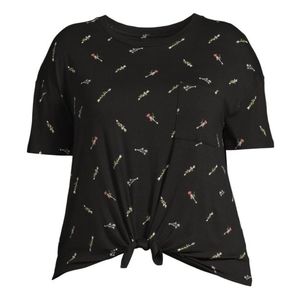 No Boundaries Casual Front Tie Top XL